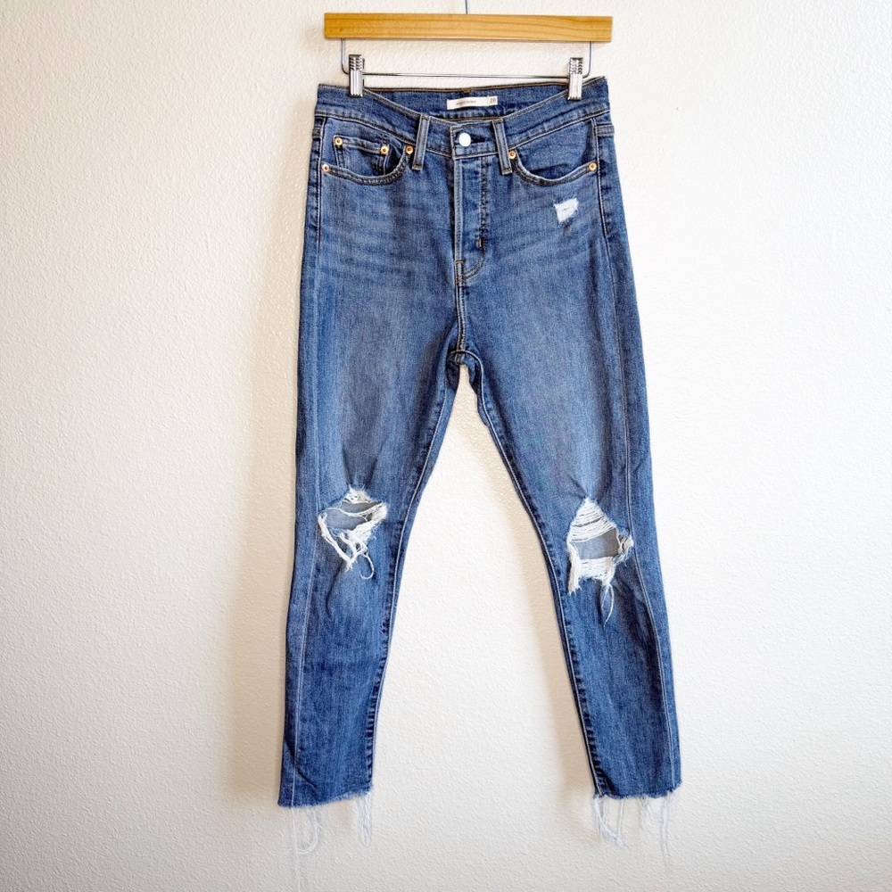 Levi’s Wedgie Skinny Distressed Button Fly Jeans Women’s Size 28